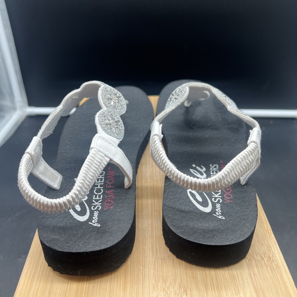 Skechers Meditation Vegan Sling Back Sandals Stars & Sparkle White Size 7 - Picture 3 of 8
